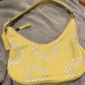 Women’s Sabrina Scala Yellow Woven Bag Leather